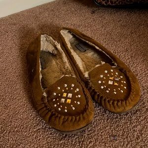 Well worn trendy moccasins